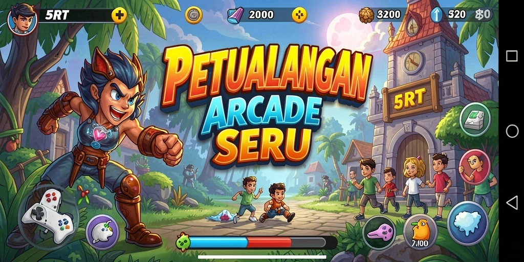 Tangkapan layar dari gameplay seru 5RT dengan rintangan menantang.