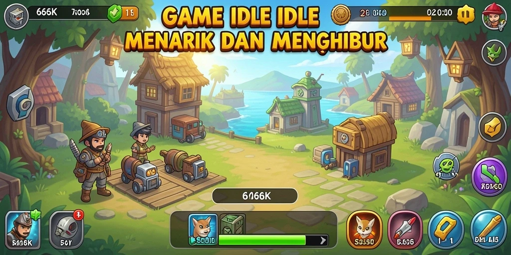 Screenshot gameplay utama 66K, menampilkan elemen Idle yang menarik.