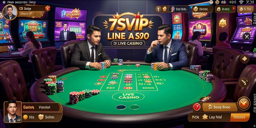 Tampilan gameplay Live Casino yang seru dan interaktif di 7SVIP.