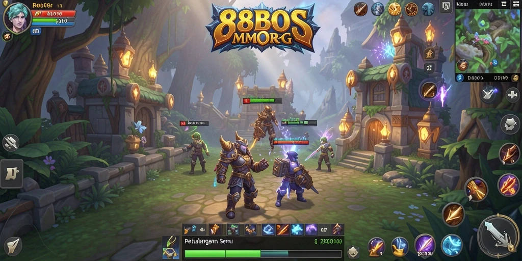 Tampilan gameplay 88BOS yang menakjubkan dan penuh aksi dalam MMORPG.