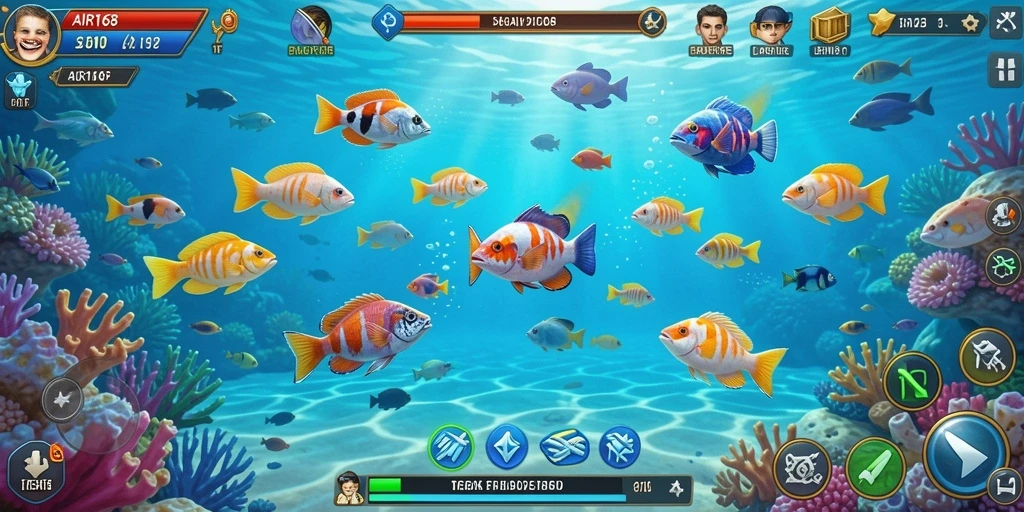 Screenshot AIR168 menampilkan aksi bermain Tembak Ikan yang seru.
