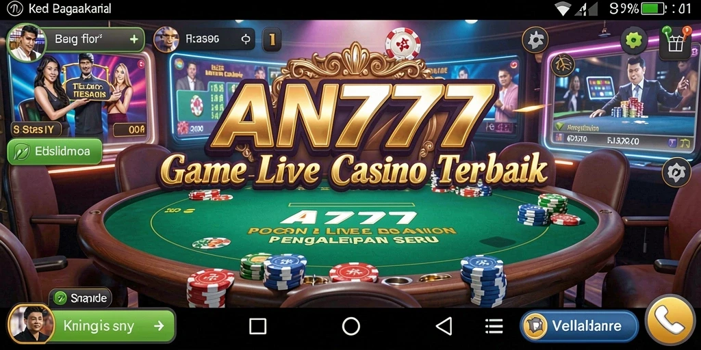 Tampilan gameplay Live Casino yang mendebarkan di AN777.