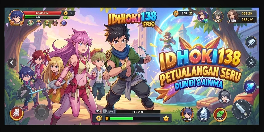 Screenshot menunjukkan karakter anime dalam aksi seru di IDRHOKI138.
