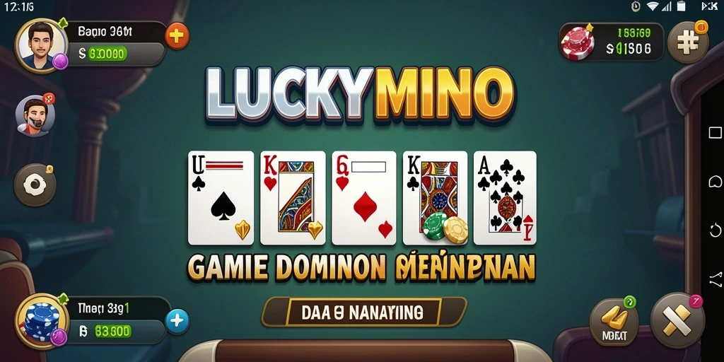 Tampilan utama gameplay LUCKYMINO yang menarik di layar.