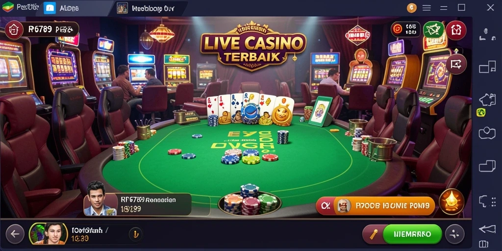 Tampilan gameplay RP6789 dengan dealer langsung dan permainan kasino.