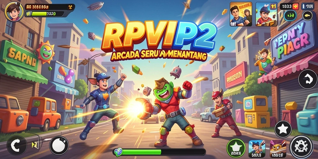 Tampilan gameplay seru RPVIP2 dengan tantangan Arcade mengasyikkan.