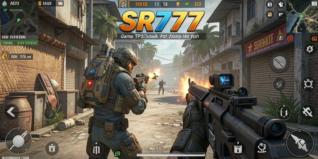 Tampilan gameplay SR777 dengan aksi tembak-menembak yang mendebarkan.