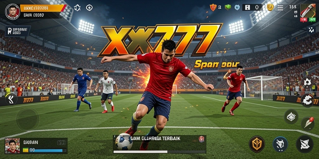 Screenshot utama XXX777 menampilkan aksi mendebarkan dalam permainan olahraga.
